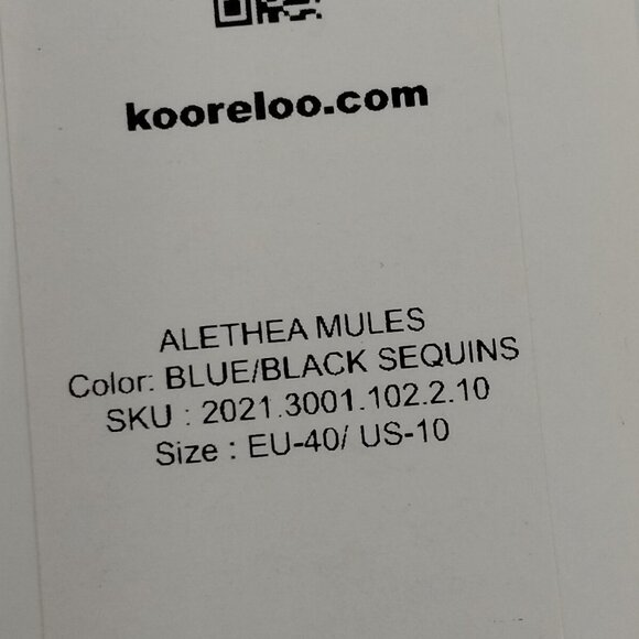 Rare-Kooreloo Alethea Mules Tweed Blue Black Sequins Size 10 NWT - Picture 8 of 9